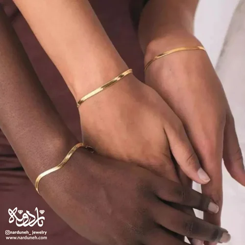 دستبند هرینگبون ( ماری ) - طلایی و نقره ای