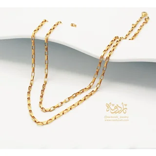 زنجیر آجری استیل طلایی 80cm - 02