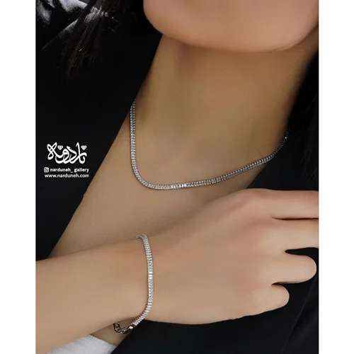 گردنبند و دستبند جواهری تنیسی - 09