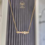 گردنبند نگین  سفید صورتی - Image 2