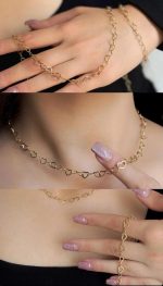 گردنبند و دستبند قلبی