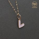 پلاک قلب میناکاری صورتی