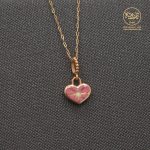 پلاک قلب میناکاری صورتی