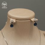 نیمست ( پلاک و گوشواره) جواهری با سنگ یاقوت کبود صنعتی - Image 3
