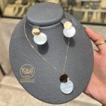 نیمست (پلاک و گوشواره) صدف طبیعی