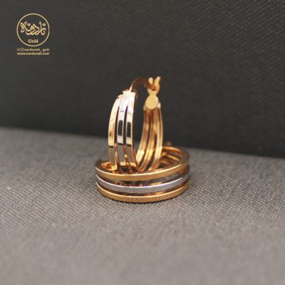 گوشواره حلقه دو رنگ