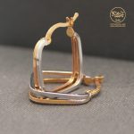 گوشواره حلقه دو رنگ مربعی